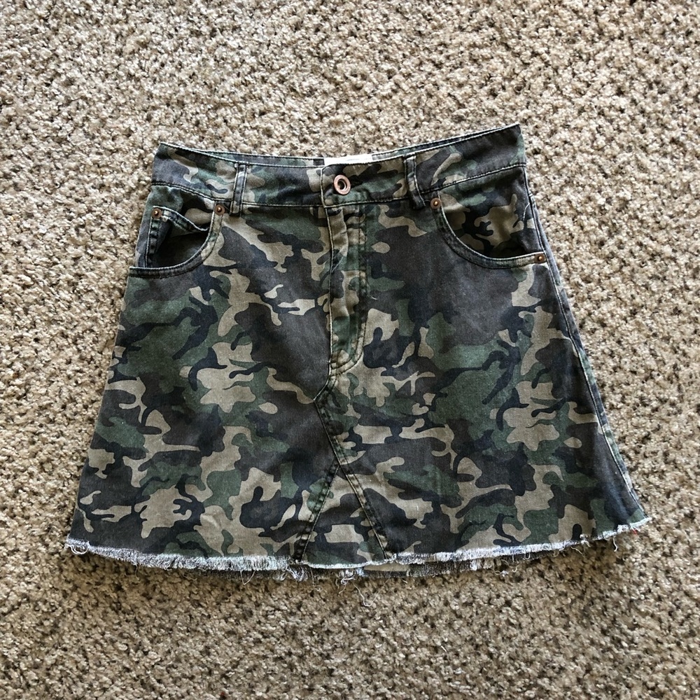 Camo Cotton Skirt